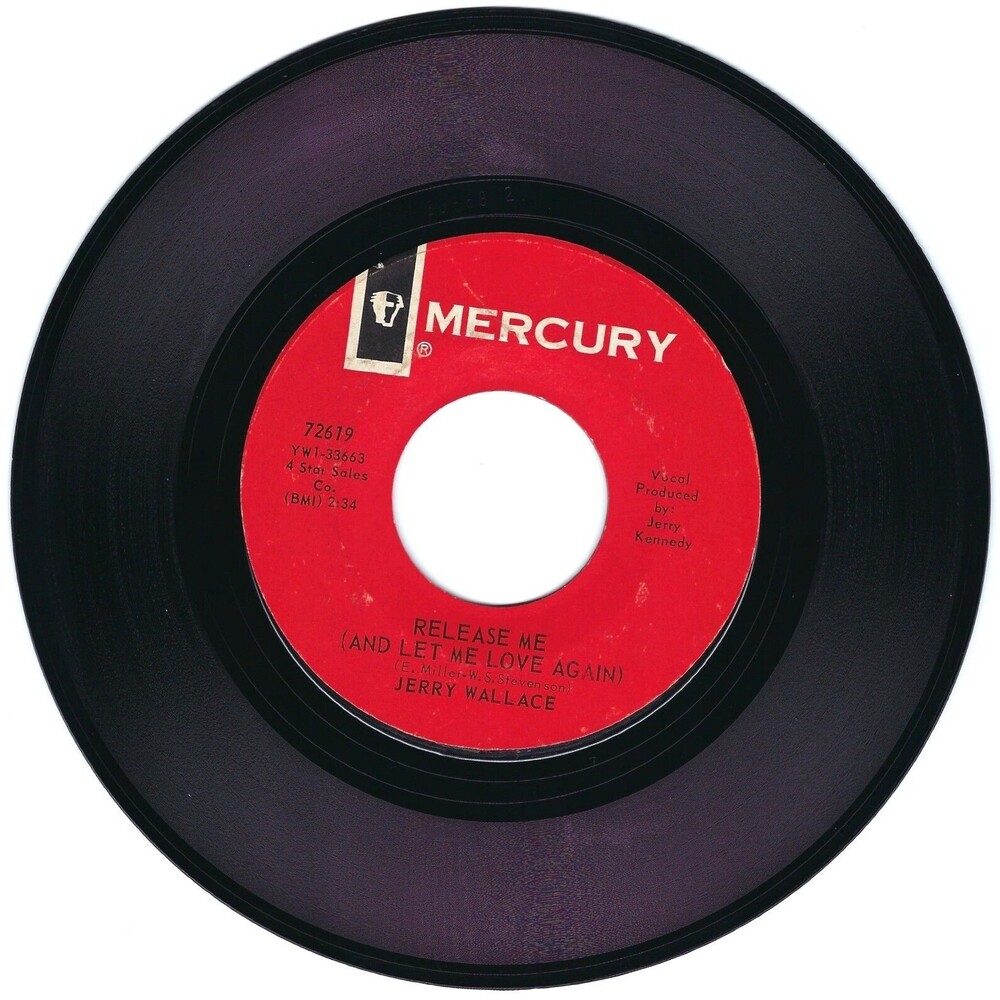 Jerry Wallace 45 Release Me / Not That I Care on Mercury VG+ Country '66